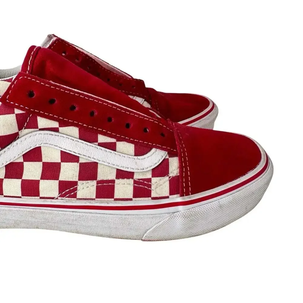 Vans Old Skool Red Checkerboard Sneakers Mens 7 Womens 8.5 Y2K Skate